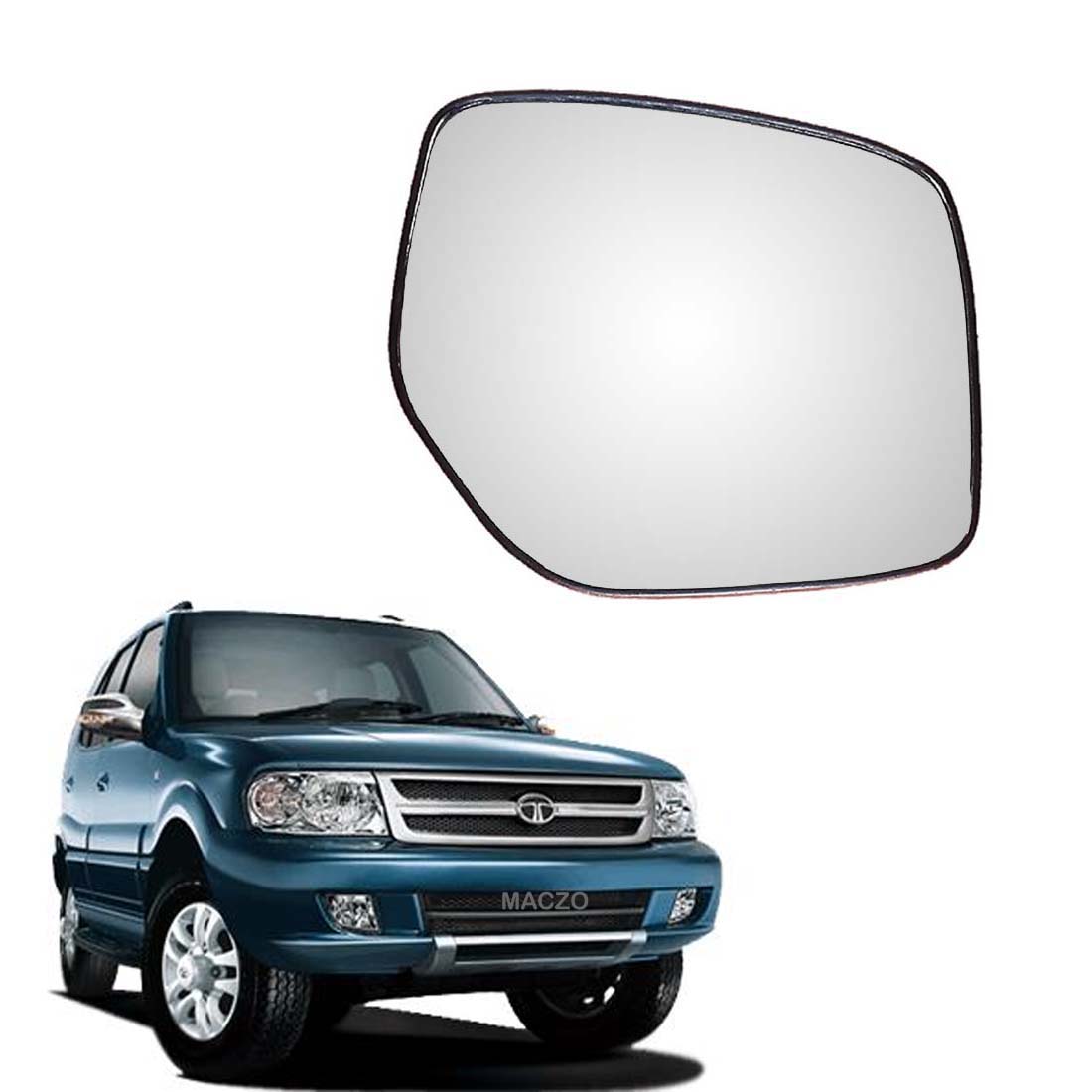 Car Replacement Right Side Rear View Mirror Glass for Tata Safari Dicor 2011-2019 Model Type-3