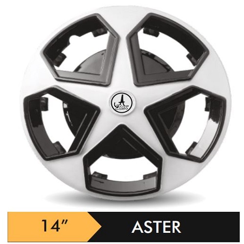 Car Wheel Cover/caps (ASTER - BLACK AND SILVER) Compatible With - R14 INCHES RIM SIZE