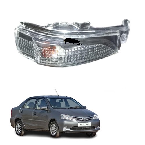 Side Mirror Indicator Light LED Turn Signal Light compatible with Tayota Etios/Etios Liva (2013-2020) Etios Cross & Yaris Model Yellow- with Scotch Lock (RIGHT DRIVER SIDE)