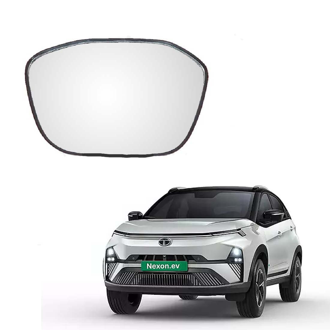 Car Replacement Left Side Rear View Mirror Glass for Tata Nexon 2023-2025 New Model