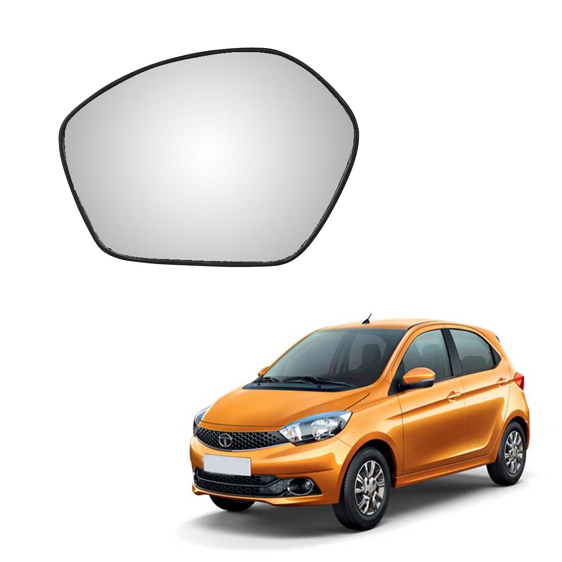 Car Replacement Left Side Rear View Mirror Glass for Tata Tiago / Tigor