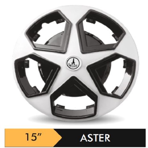 Car Wheel Cover/caps (ASTER - BLACK AND SILVER) Compatible With - R15 INCHES RIM SIZE