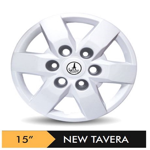 Car Wheel Cover/caps (NEW TAVERA - SILVER) Compatible With - R15 INCHES RIM SIZE