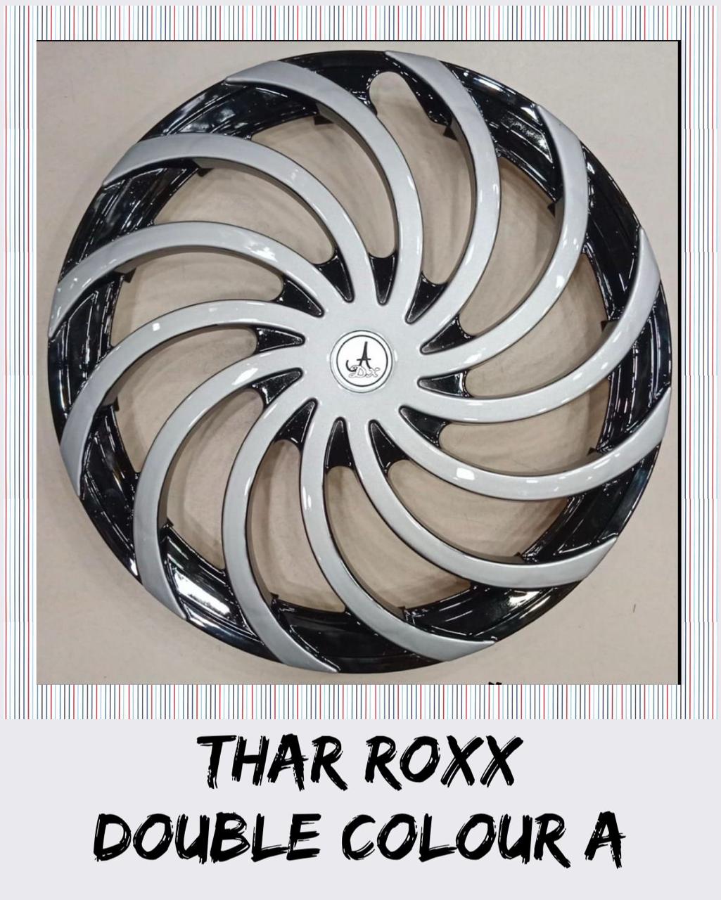 Thar ROXX 18 Inch Wheel Cover - Colour Black and Silver - A - 4 PCS