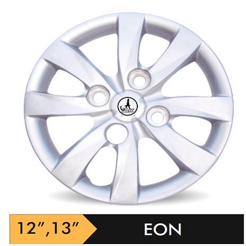 Car Wheel Cover/caps (EON - SILVER) Compatible With - R13 INCHES RIM SIZE