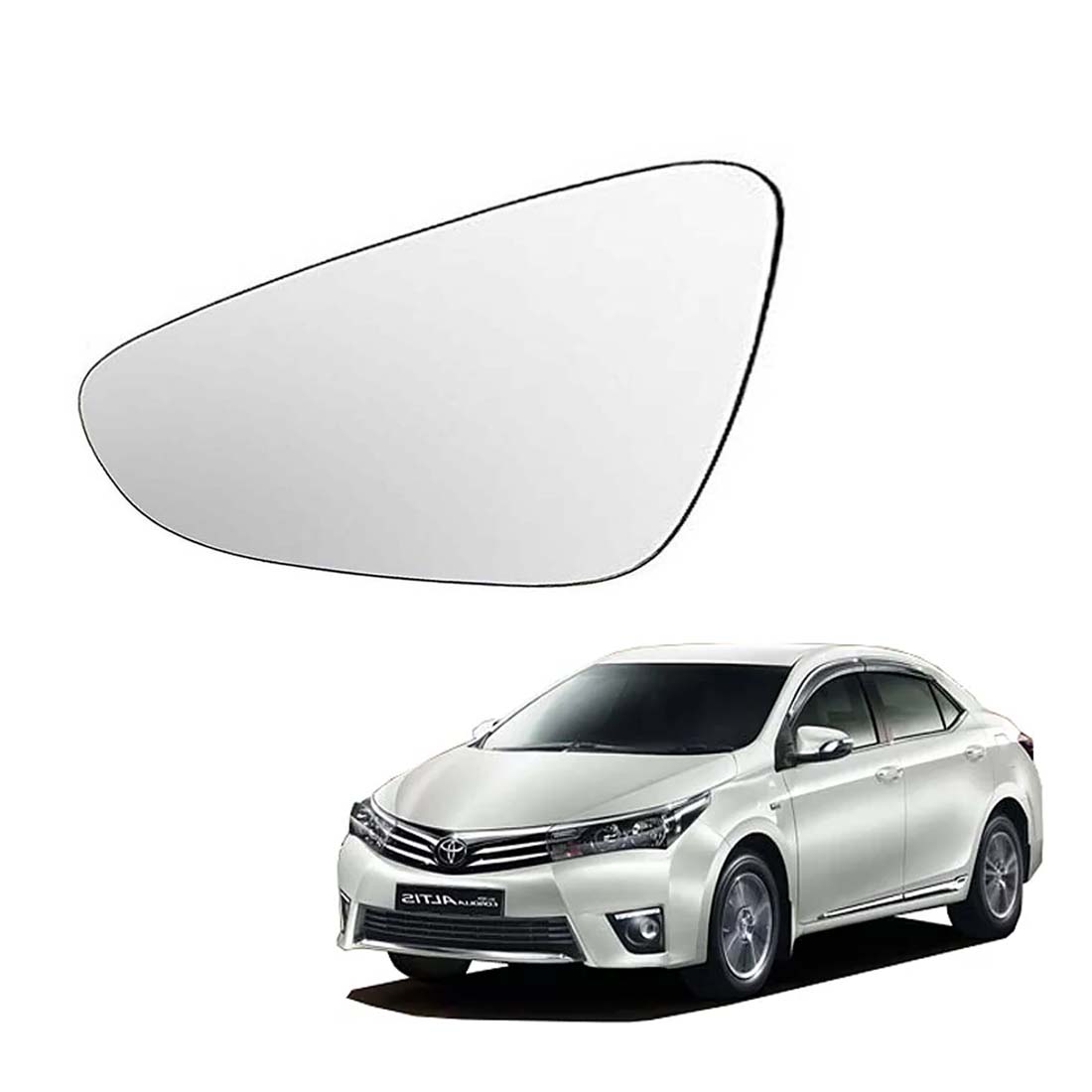Car Replacement Left Side Rear View Mirror Glass for Toyota Corolla Altis 2014-2016 Model
