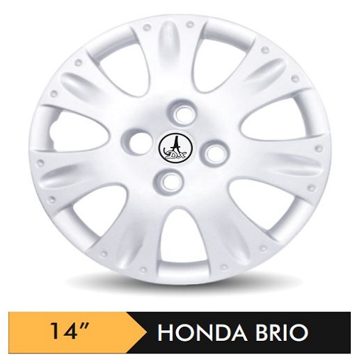 Car Wheel Cover/caps (BRIO - SILVER) Compatible With - R14 INCHES RIM SIZE