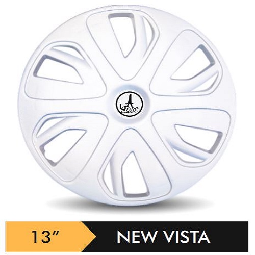 Car Wheel Cover/caps (NEW VISTA - SILVER) Compatible With - R13 INCHES RIM SIZE