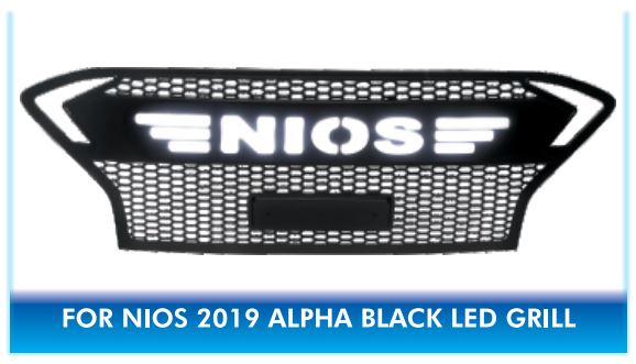 Hyundai Grand i10 Nios Alpha LED Light Black Front Grill