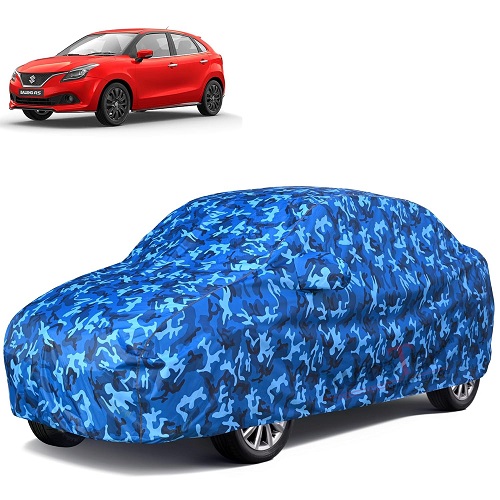 6X6 100% Waterproof Car Body Cover Compatible with Maruti Baleno 100% Waterproof with Mirror & Antenna Pocket Triple Stitched Bottom Elastic Dustproof Full Body Protection(Cloud Series)