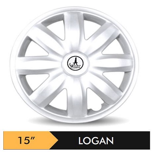 Car Wheel Cover/caps (LOGAN - SILVER) Compatible With - R15 INCHES RIM SIZE
