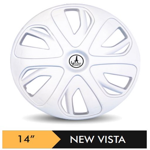 Car Wheel Cover/caps (NEW VISTA - SILVER) Compatible With - R14 INCHES RIM SIZE
