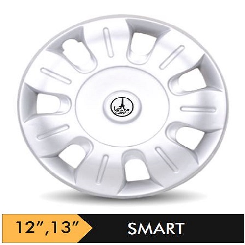 Car Wheel Cover/caps (SMART - SILVER) Compatible With - R13 INCHES RIM SIZE
