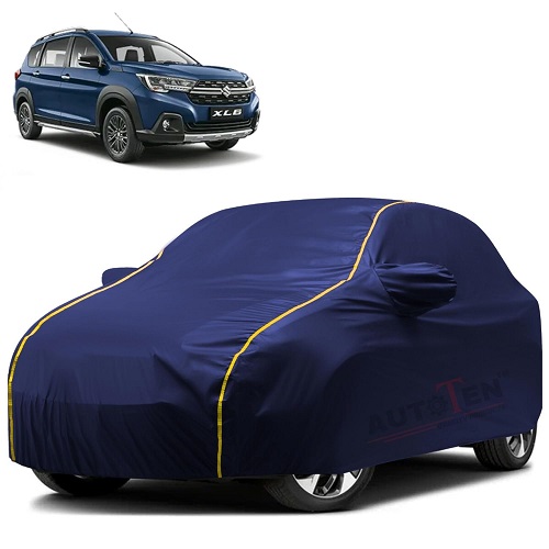 Waterproof Car Body Cover Compatible with Maruti XL6 100% Waterproof with Mirror & Antenna Pocket Triple Stitched Bottom Elastic Dustproof Full Body Protection (Blue Series)