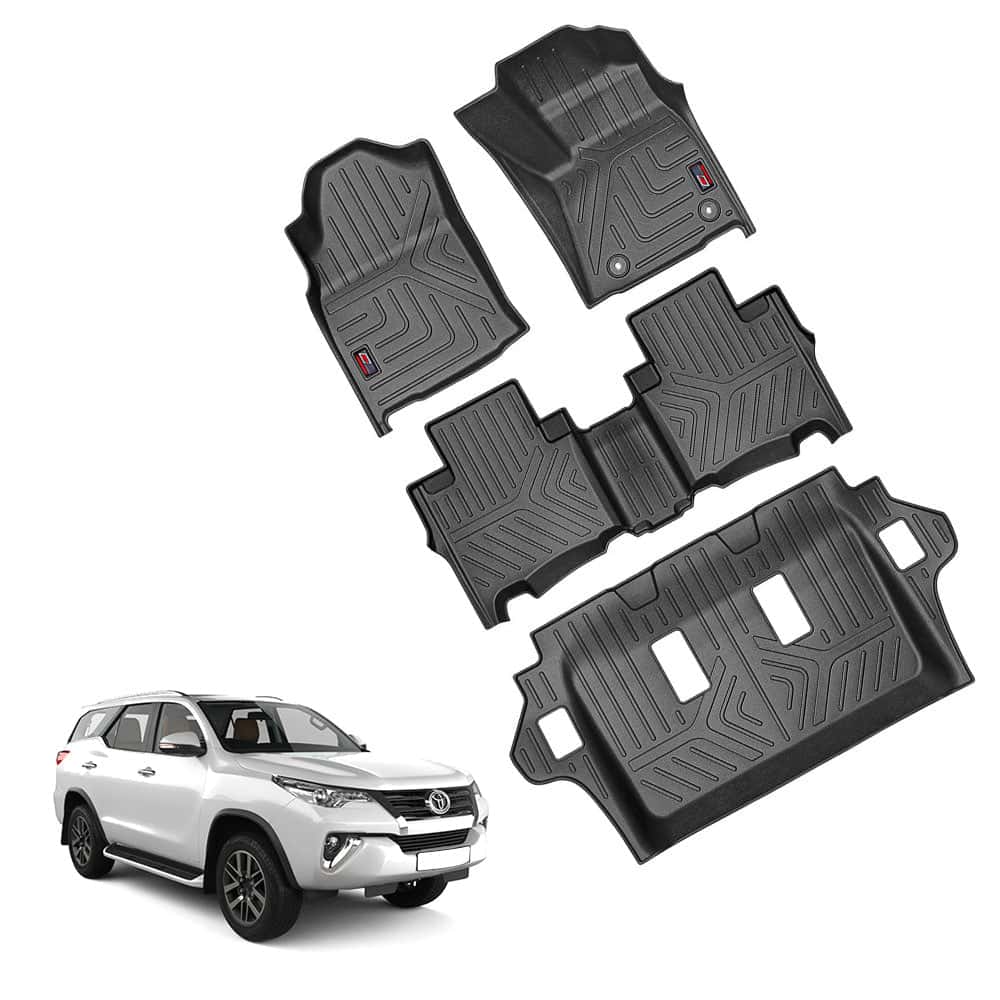 AUTO SPARE WORLD - GFX Life Long Car Floor Mat for Toyota Fortuner - Automatic (2016 Onwards)