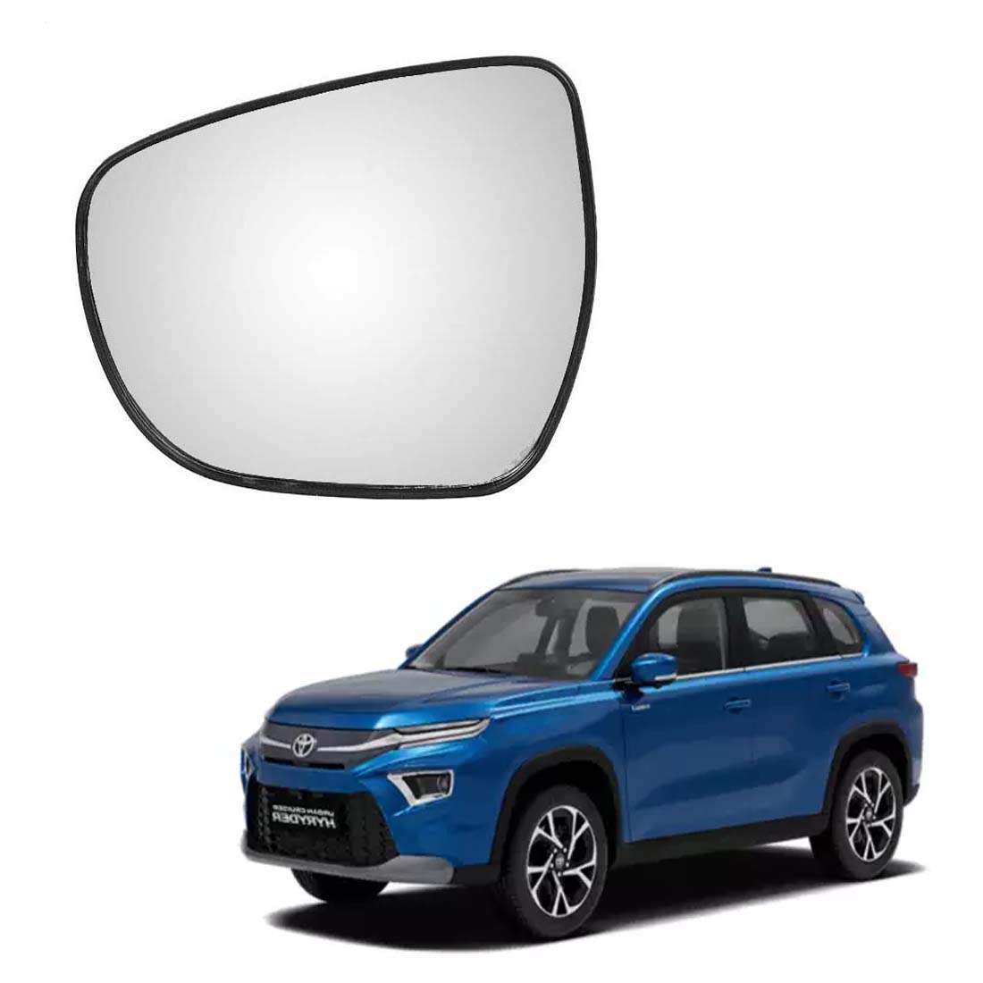Car Replacement Left Side Rear View Mirror Glass for Toyota Hyryder