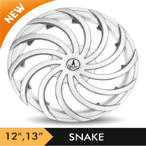 Car Wheel Cover/caps (SNAKE - SILVER) Compatible With - R13 INCHES RIM SIZE