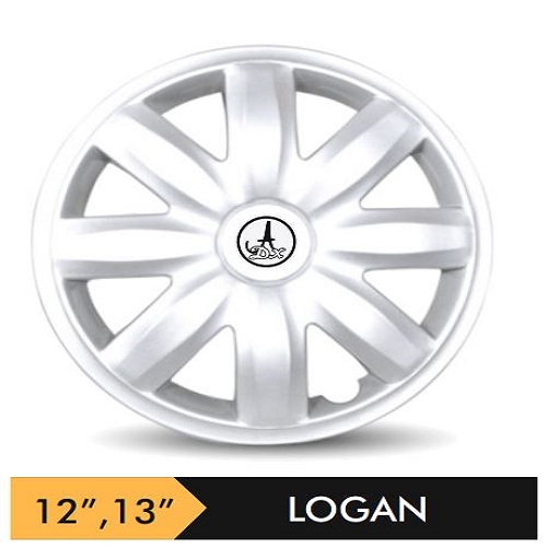 Car Wheel Cover/caps (LOGAN - SILVER) Compatible With - R13 INCHES RIM SIZE