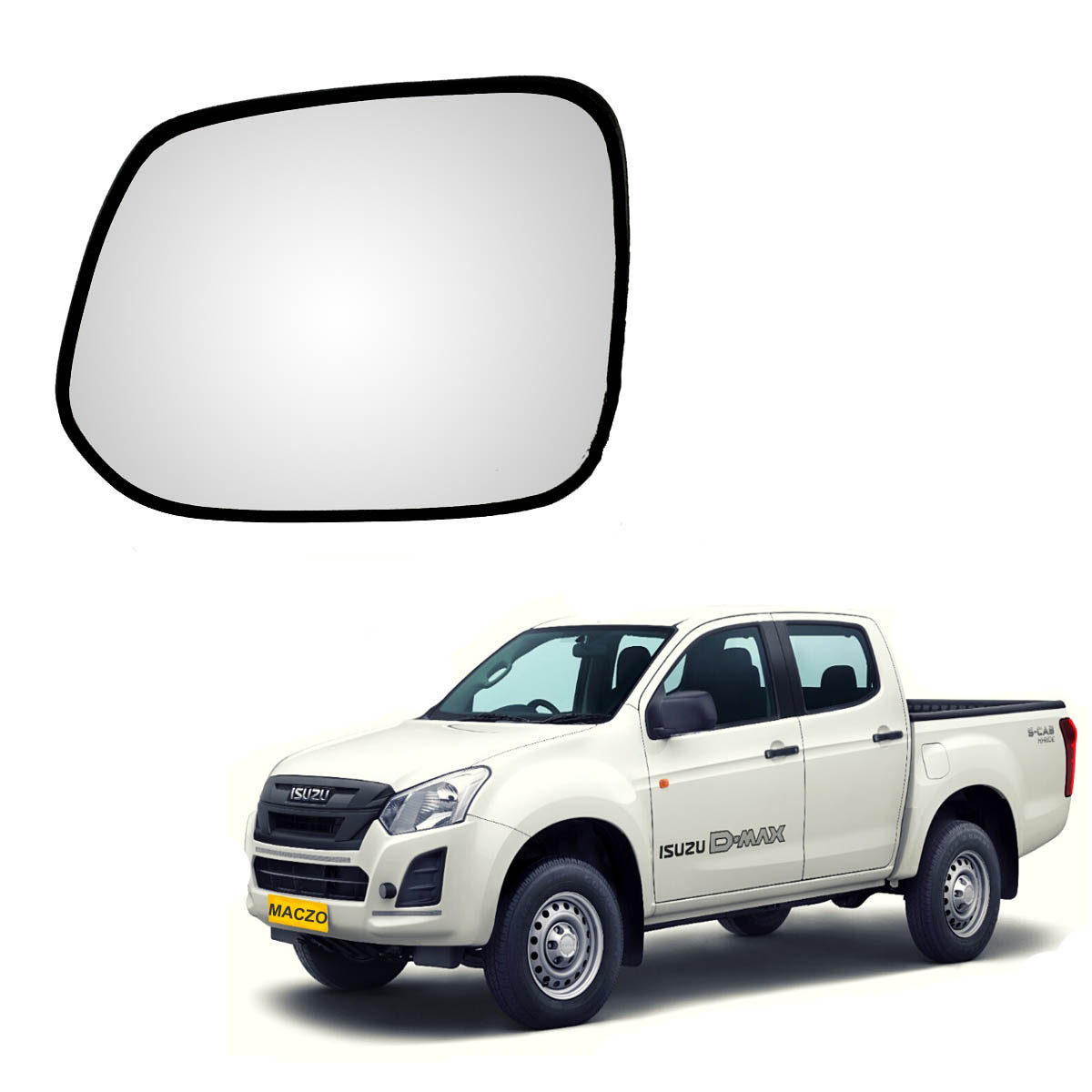 Car Replacement Left Side Rear View Mirror Glass for Isuzu D-Max 2014-2020 Model Type-1