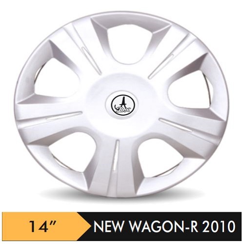 Car Wheel Cover/caps (NEW WAGONR 2010 - SILVER) Compatible With - R14 INCHES RIM SIZE