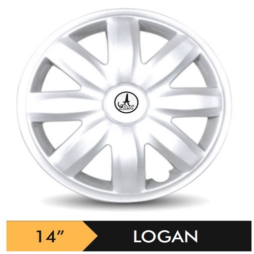 Car Wheel Cover/caps (LOGAN - SILVER) Compatible With - R14 INCHES RIM SIZE