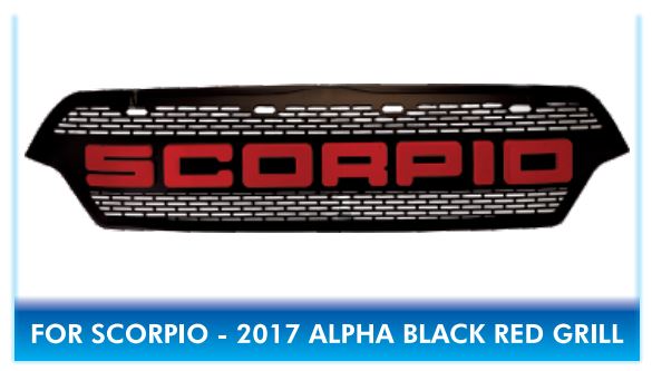 Mahindra SCORPIO 2017 ALPHA Black Red Front Grill