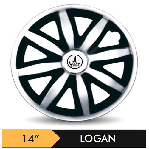 Car Wheel Cover/caps (LOGAN - BLACK AND SILVER) Compatible With - R14 INCHES RIM SIZE