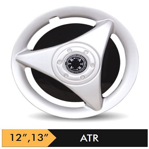 Car Wheel Cover/caps (ATR - SILVER AND BLACK) Compatible With - R13 INCHES RIM SIZE