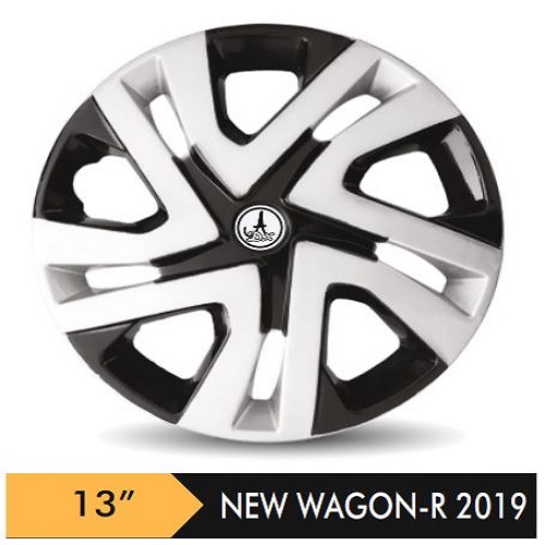 Car Wheel Cover/caps (NEW WAGONR 2019 - BLACK AND SILVER) Compatible With - R13 INCHES RIM SIZE