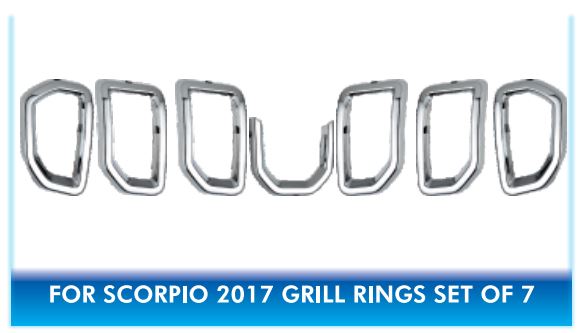 Mahindra Scorpio 2017 Chrome Ring Cover Front Grill - Set of 7 Pcs