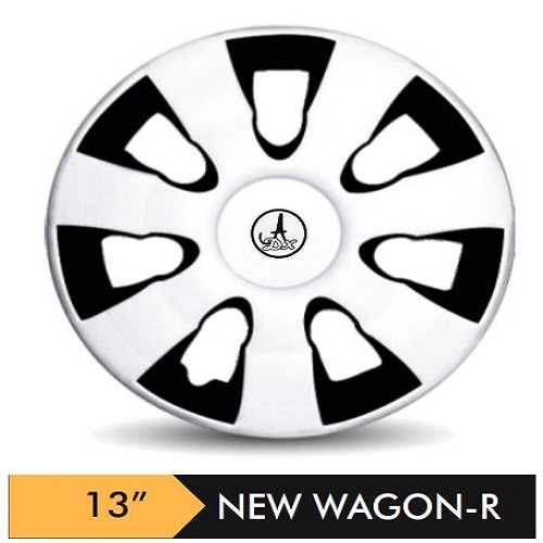 Car Wheel Cover/caps (NEW WAGONR - BLACK AND SILVER) Compatible With - R13 INCHES RIM SIZE