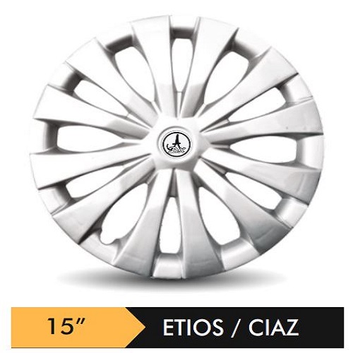 Car Wheel Cover/caps (ETIOS / CIAZ - SILVER) Compatible With - R15 INCHES RIM SIZE