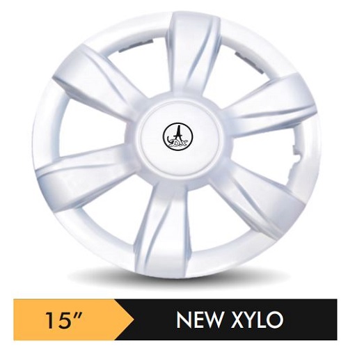 Car Wheel Cover/caps (NEW XYLO - SILVER) Compatible With - R15 INCHES RIM SIZE