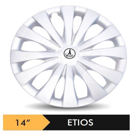 Car Wheel Cover/caps (ETIOS - SILVER) Compatible With - R14 INCHES RIM SIZE