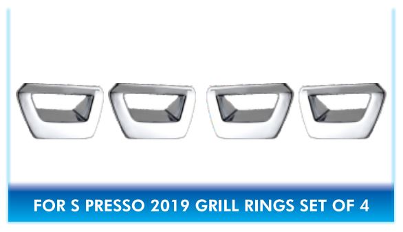 Maruti S-PRESSO 2019 Front Chrome Grill Ring Cover - 4 Pcs  