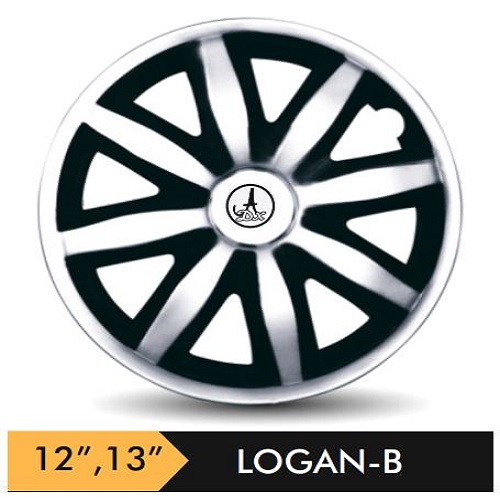 Car Wheel Cover/caps (LOGAN - BLACK AND SILVER-B) Compatible With - R13 INCHES RIM SIZE