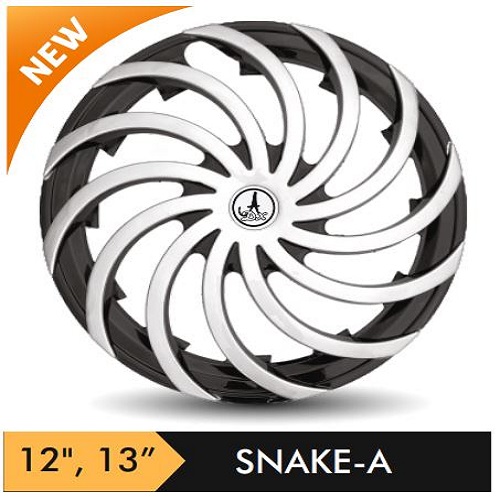 Car Wheel Cover/caps (SNAKE - BLACK AND SILVER-A) Compatible With - R13 INCHES RIM SIZE