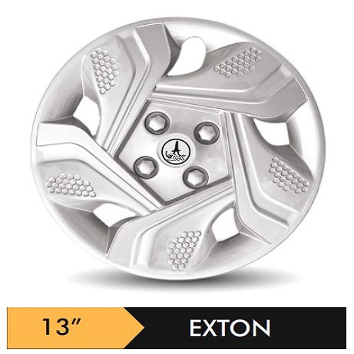 Car Wheel Cover/caps (EXTON - SILVER) Compatible With - R13 INCHES RIM SIZE