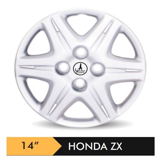 Car Wheel Cover/caps (CITY ZX - SILVER) Compatible With - R14 INCHES RIM SIZE