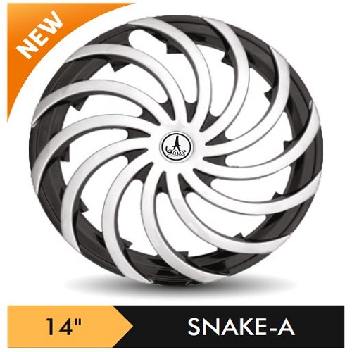 Car Wheel Cover/caps (SNAKE - BLACK AND SILVER-A) Compatible With - R14 INCHES RIM SIZE