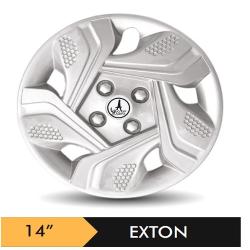 Car Wheel Cover/caps (EXTON - SILVER) Compatible With - R14 INCHES RIM SIZE
