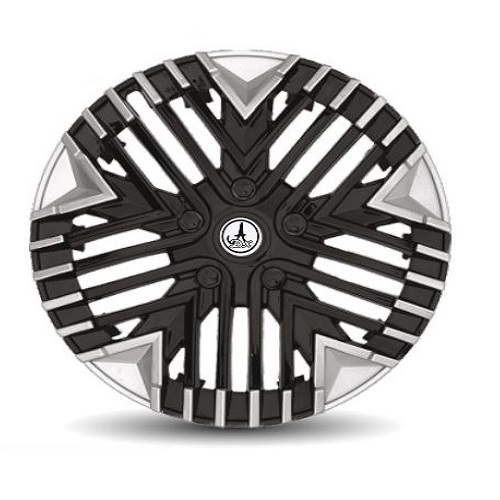 Car Universal Wheel Cover / HubCaps Silver and Black Colour (STONE DC B 13) Compatible With - ALL 13 INCHES RIM SIZE