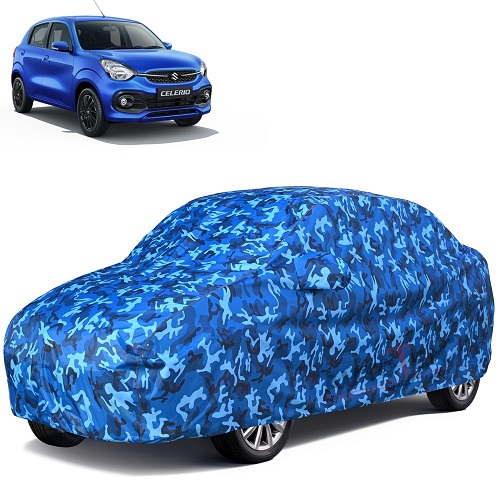 6X6 100% Waterproof Car Body Cover Compatible with Maruti Celerio 100% Waterproof with Mirror & Antenna Pocket Triple Stitched Bottom Elastic Dustproof Full Body Protection (Cloud Series)