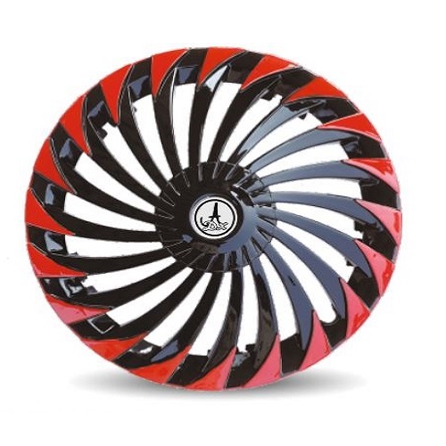 Car Wheel Cover Universal Turbin Red And Black Color Design Available 12'' 13'' 14'' 15'' inches Size Compatible With - R15 INCh Wheel Size