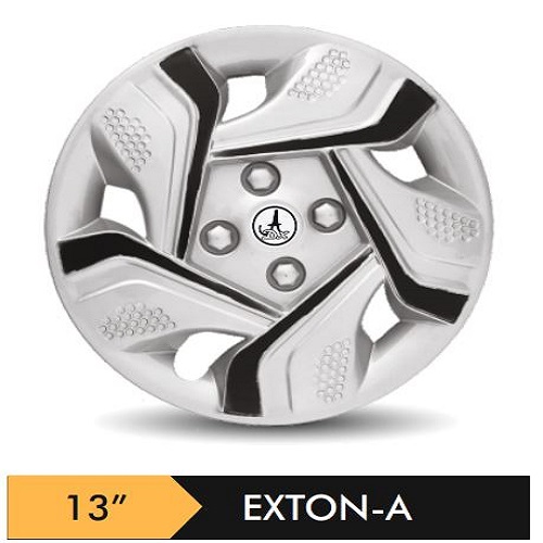 Car Wheel Cover/caps (EXTON - BLACK AND SILVER - A) Compatible With - R13 INCHES RIM SIZE