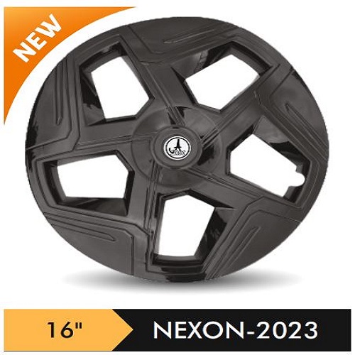 Car Wheel Cover/caps (NEXON 2023 - BLACK) Compatible With - R16 INCHES RIM SIZE