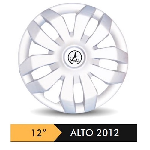 Car Wheel Cover/caps (ALTO 2012 -  SILVER) Compatible With - R12 INCHES RIM SIZE