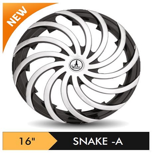 Car Wheel Cover/caps (SNAKE - BLACK AND SILVER-A) Compatible With - R16 INCHES RIM SIZE