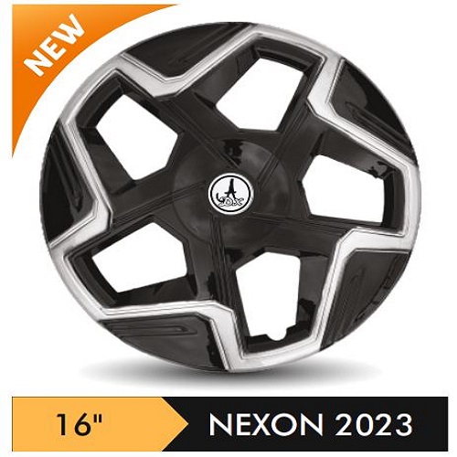 Car Wheel Cover/caps (NEXON 2023 - BLACK AND SILVER) Compatible With - R16 INCHES RIM SIZE