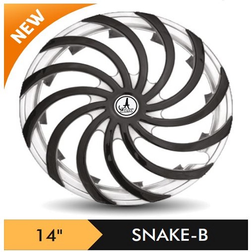 Car Wheel Cover/caps (SNAKE - BLACK AND SILVER-B) Compatible With - R14 INCHES RIM SIZE